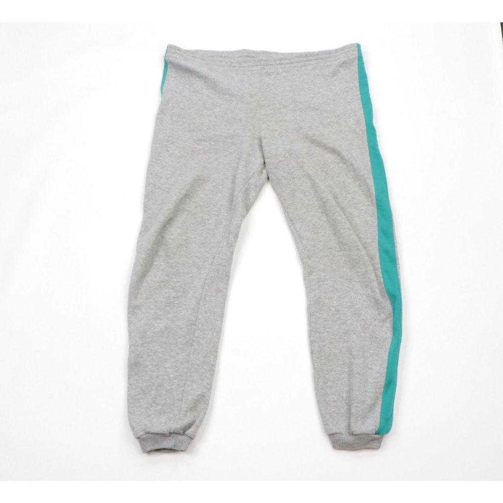 Vintage 90s Streetwear Mens XL Color Block Cuffed Sweatpants Joggers Pants Gray